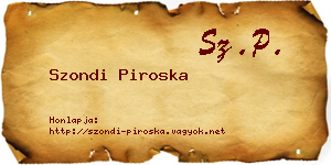 Szondi Piroska névjegykártya